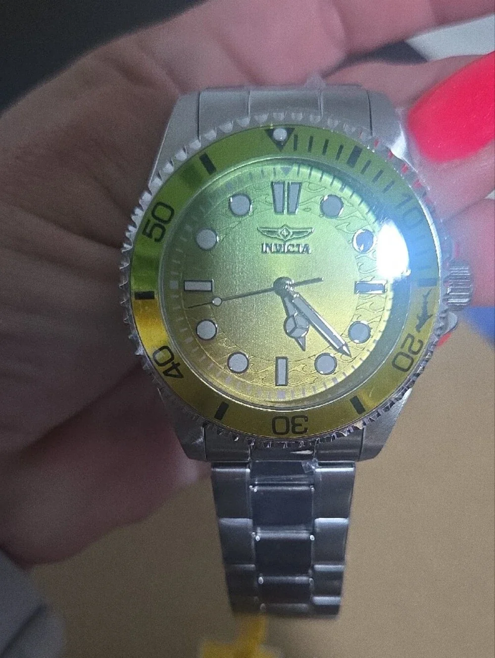 Men's Yellow Diver-Style Swim Watch